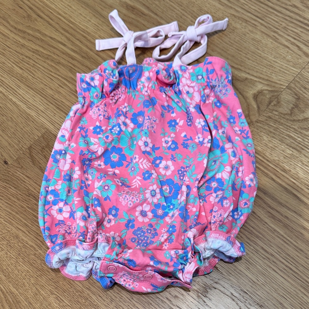 The Beaufort Bonnet Company Pink and Blue Floral Diaper Cover